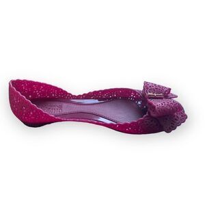 Salvatore Ferragamo Burgundy Jelly flats